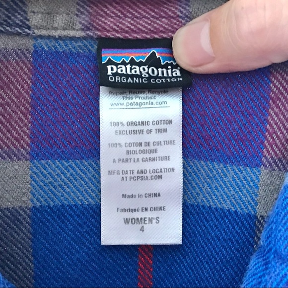 Patagonia Fjord Organic Cotton Flannel Shirt SZ 4 - Picture 2 of 5